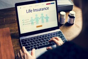 Life insurance plan on computer laptop screen